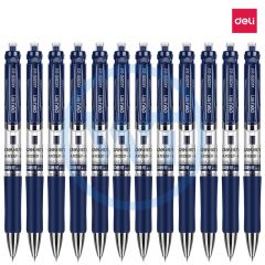 得力 S01 按动式中性笔 0.5mm 12支/盒 墨蓝色