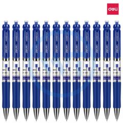 得力 S01 按动式中性笔 0.5mm 12支/盒 蓝色