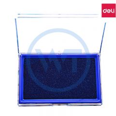 得力 9864 快干印台 透明外壳方形 137*88mm 蓝色