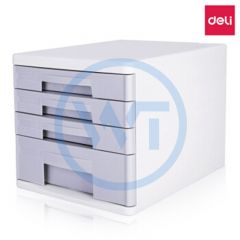 得力 9779 桌面五层文件柜 灰色