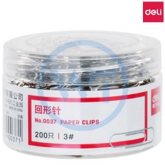 得力 0037 金属回形针 1盒装 银色
