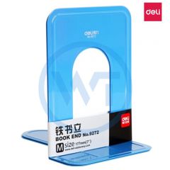 得力 9272 金属铁书立架 2片/付 蓝色
