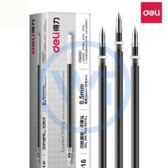 得力 6916 中性笔笔芯/替芯0.5mm 20支/盒 黑色