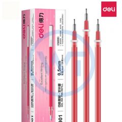 得力 6901 中性笔芯/替芯半针管0.5mm 20支/盒 红色