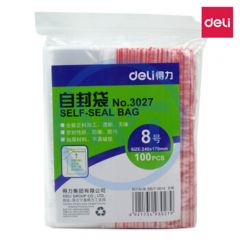 得力 3027 8号塑封袋/透明自封袋240*170mm 100个/包