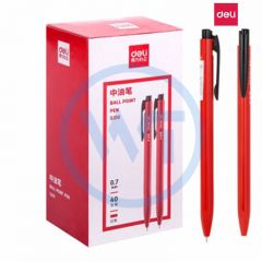 得力 S310 按动式圆珠笔/中油笔 0.7mm 40支/盒 红色