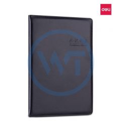 得力 7949 16K/80页大号基础款会议记录本/皮面本 黑色