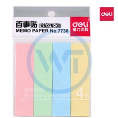 得力 7730 彩色百事贴 76*19mm 单本装