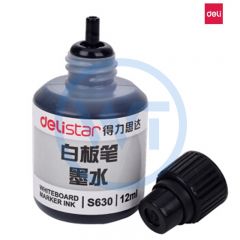 得力 S630 白板笔墨水补充液可擦 12ML/瓶 黑色