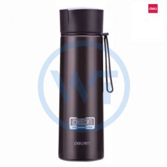 得力 6125 真空不锈钢保温杯水杯450ml 咖啡色