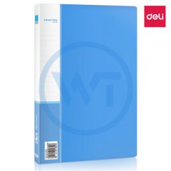 得力 5301 实用文件夹/A4单强力夹+插袋 蓝色