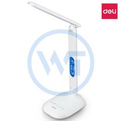 得力 4325 LED可充电带屏幕台灯 白色