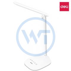 得力 4324 LED可充电触控台灯 白色