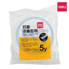 得力 30411 双面泡沫胶带 2.5mm*18mm*8y