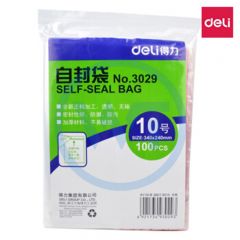 得力 3029 10号透明自封袋 100个/包 340*240mm
