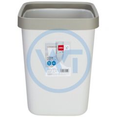 得力 18820 塑料垃圾桶 10L无盖 浅灰