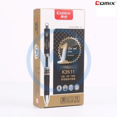 齐心 K3511 按动中性笔0.5mm 12支/盒 黑色