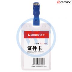 齐心 T2554  透明身份识别卡套 软质PVC 竖式 10个装