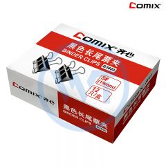 齐心 B3609 长尾票夹 19mm 12只/盒 黑色