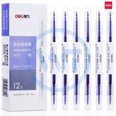得力 S623 双头荧光笔 12支/盒 紫色
