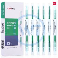 得力 S623 双头荧光笔 12支/盒 绿色