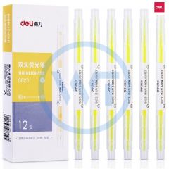 得力 S623 双头荧光笔 12支/盒 黄色