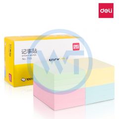 得力 7155 彩色记事贴 76*51mm 四色 100张/本 12本/盒