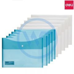 得力 5522 A4资料袋/纽扣公文袋 两色混合 10只/包