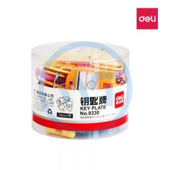 得力 9330 彩色钥匙管理箱专用钥匙牌 多色混合 24个/筒