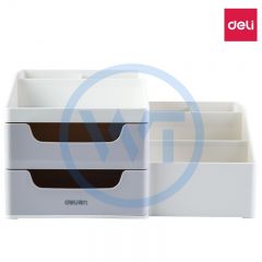 得力 8900 多功能桌面笔筒/收纳盒 浅灰