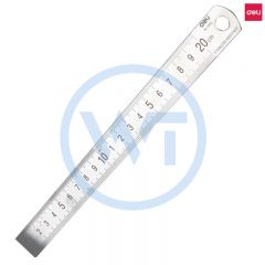 得力 8462 不锈钢刻度直尺20CM 银色