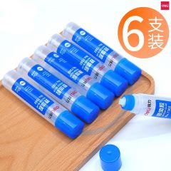 得力 7302-6 透明液体胶50ml 6支/盒