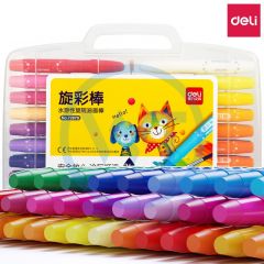 得力 72078 炫彩棒儿童水溶性丝滑旋转油画棒 36色/盒