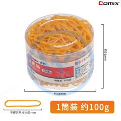 齐心 B3514 橡皮筋（桶装100g）黄色