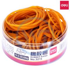 得力 3215 黄色橡胶圈 100g/筒