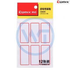 齐心 C6435 自粘性标贴25*53mm*6枚 12张 红色
