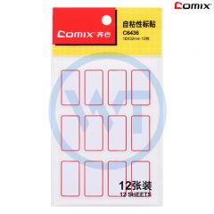 齐心 C6436 自粘性标贴18*32mm*12枚 12张 红色