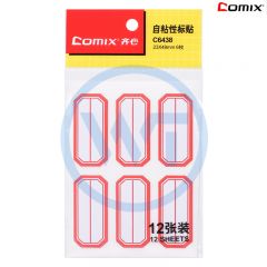 齐心 C6438 自粘性标贴23*49mm*6枚 12张 红色