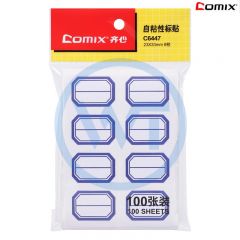 齐心 C6447 自粘性标贴23*33mm*8枚 100张 蓝色（需预定）