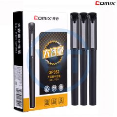 齐心 GP352 大容量中性笔1.0mm 12支/盒 黑色（需预定）