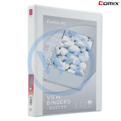 齐心 A0212 A4易展示美式三面插袋文件夹1.5寸 2孔D型夹