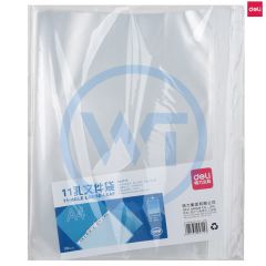 得力 5715 11孔资料袋/A4透明快劳夹 100只/包