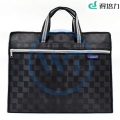 得培力(Depli) D-707 B4时尚格纹立体手提袋 黑色