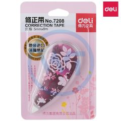 得力 7208 小清新森系修正带5mm*8m 颜色随机 单只装