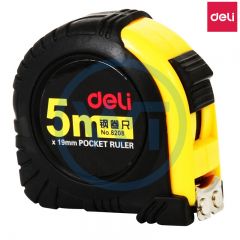 得力 8208 全包胶带锁定钢卷尺5m 黄色