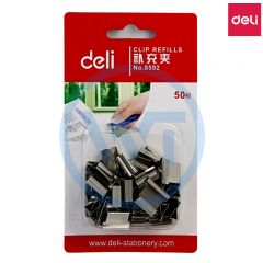 得力 8592 装订机备用补充夹 银色 50枚/卡