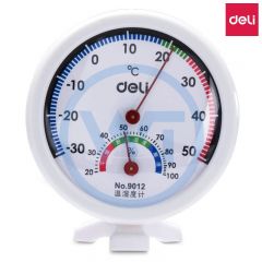 得力 9012 室内高精度壁挂式温湿度计 白色