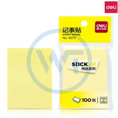 得力 9075 便利贴/便签纸/记事贴 76*51mm 黄色 100张/包
