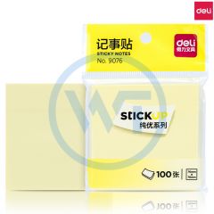 得力 9076 便利贴/便签纸/记事贴 76*76mm 黄色 100张/包