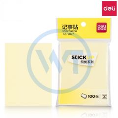 得力 9077 便利贴/便签纸/记事贴 76*101mm 黄色 100张/包